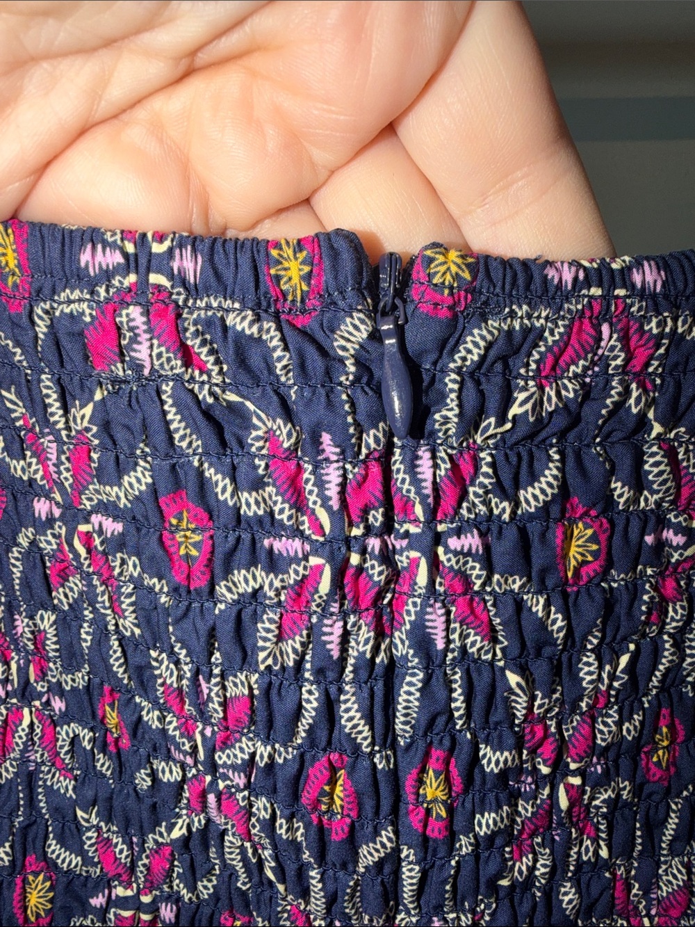 o.p.t Floral Printed Navy and Pink Short Dress - Picture 9 of 10